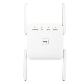 Wifi Signal Amplifier Repeater 1200M Wireless Signal Enhancement Extension 5G Wifi Repeater (Option: White European standard)