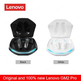 Original Lenovo GM2 Pro 5.3 Earphone Bluetooth Wireless Earbuds Low Latency Headphones HD Call Dual Mode Gaming Headset With Mic (Color: white and black)