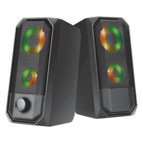 Bed Room Portable Dual Compact LED Gaming Speakers (Color: black C, type: Speakers)