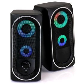 Household Computer Gaming Speakers With LED RGB Lights (Color: black C, type: Speakers)