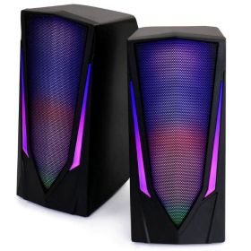 Household Computer Gaming Speakers With LED RGB Lights (Color: black A, type: Speakers)